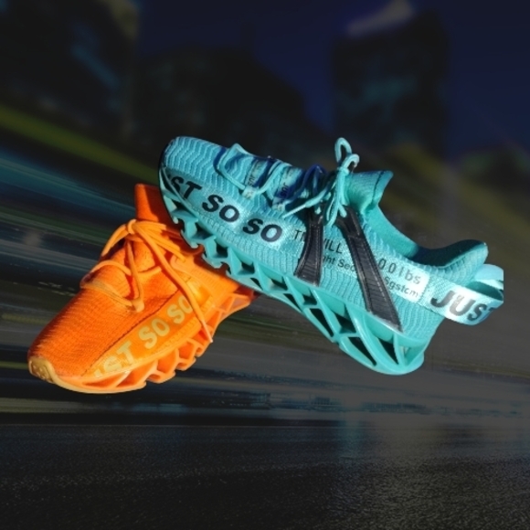 Just So So Shoes - Vibrant Orange and Blue Women's Shoes